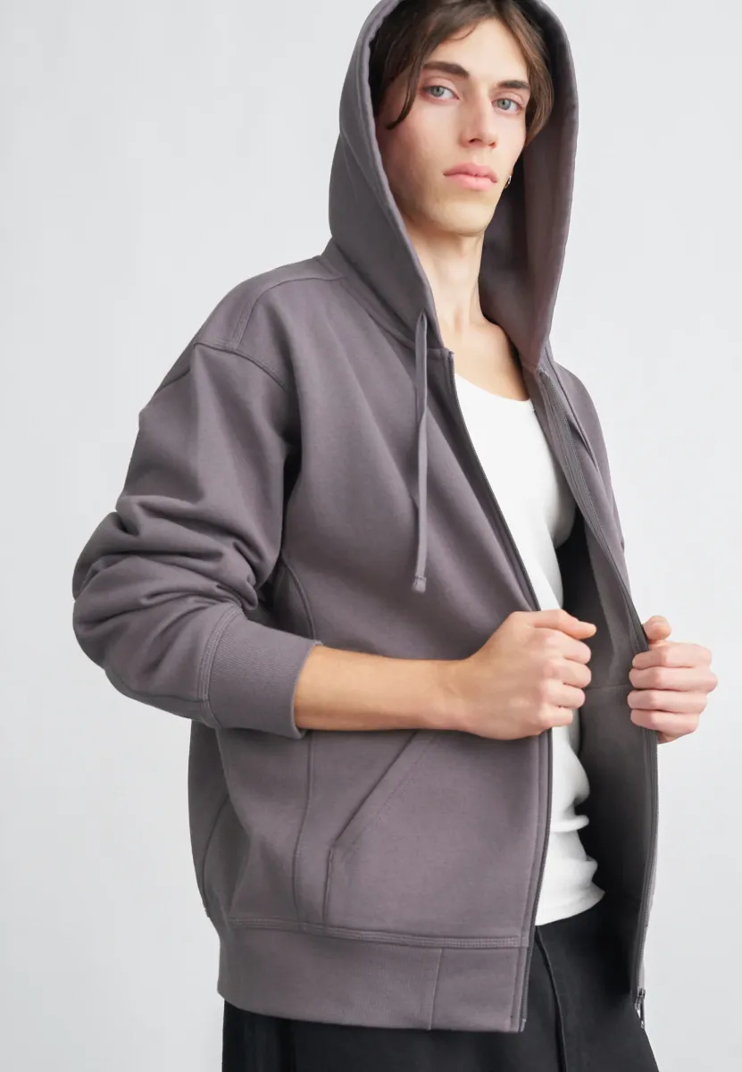 HOODED AMERICAN SCRIPT JACKET - Sweatjacke - porphyry