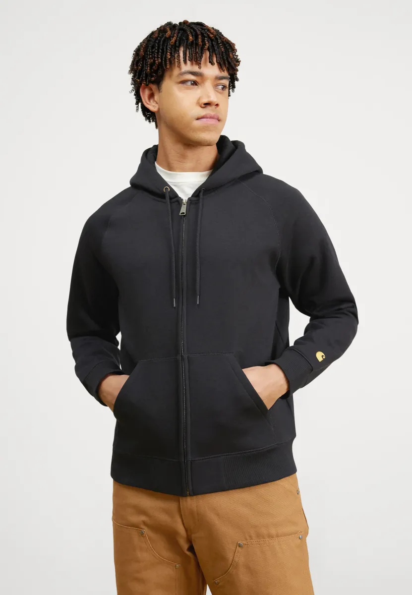 HOODED CHASE JACKET - Kapuzenpullover - black/gold