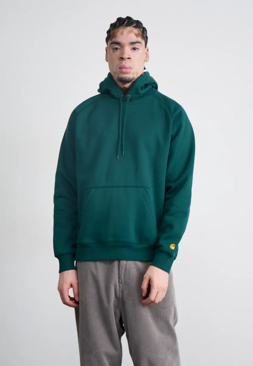 HOODED CHASE - Sweatshirt - dark fir/gold-coloured