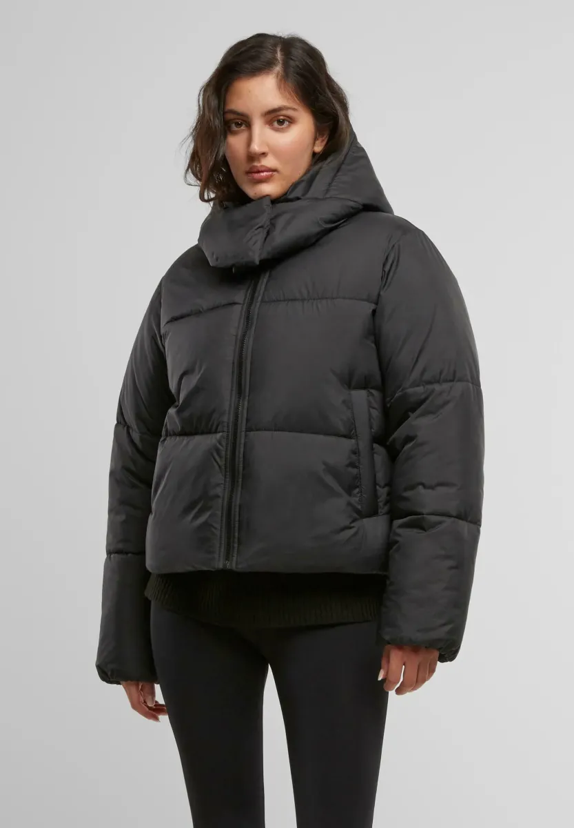 HOODED COLLAR PUFFER - Winterjacke - black