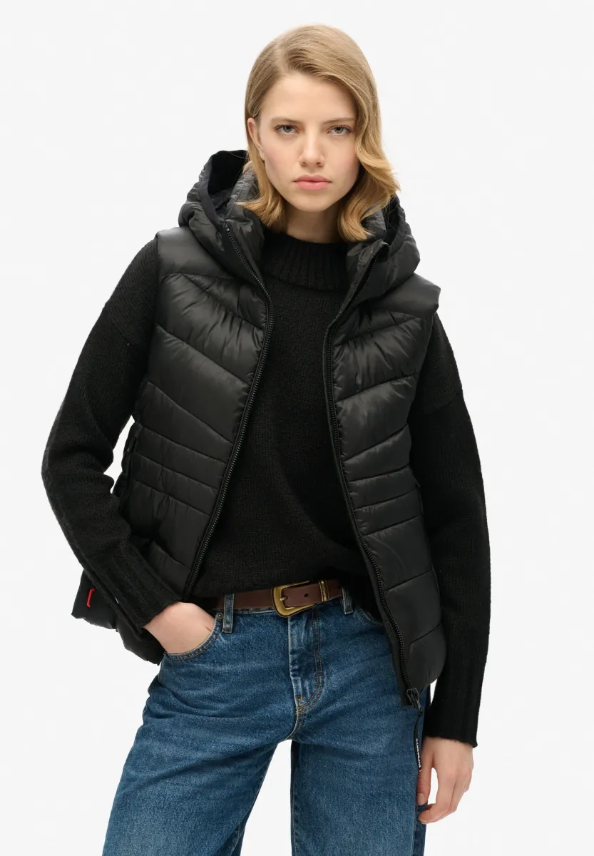 HOODED FUJI QUILT PADDED - Weste - black