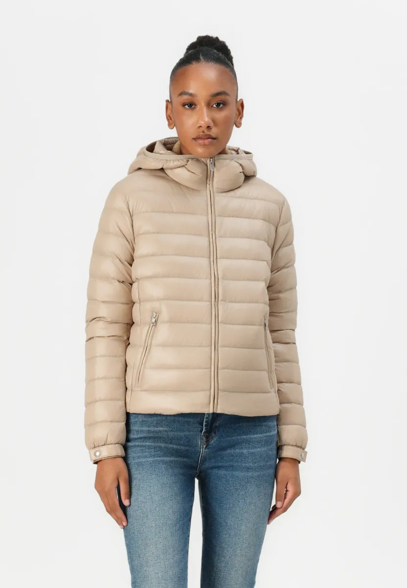 HOODED JACKET - Daunenjacke - beige