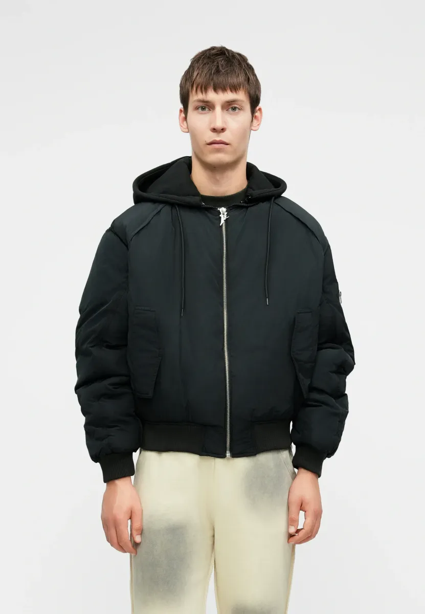 HOODED JACKET - Winterjacke - black