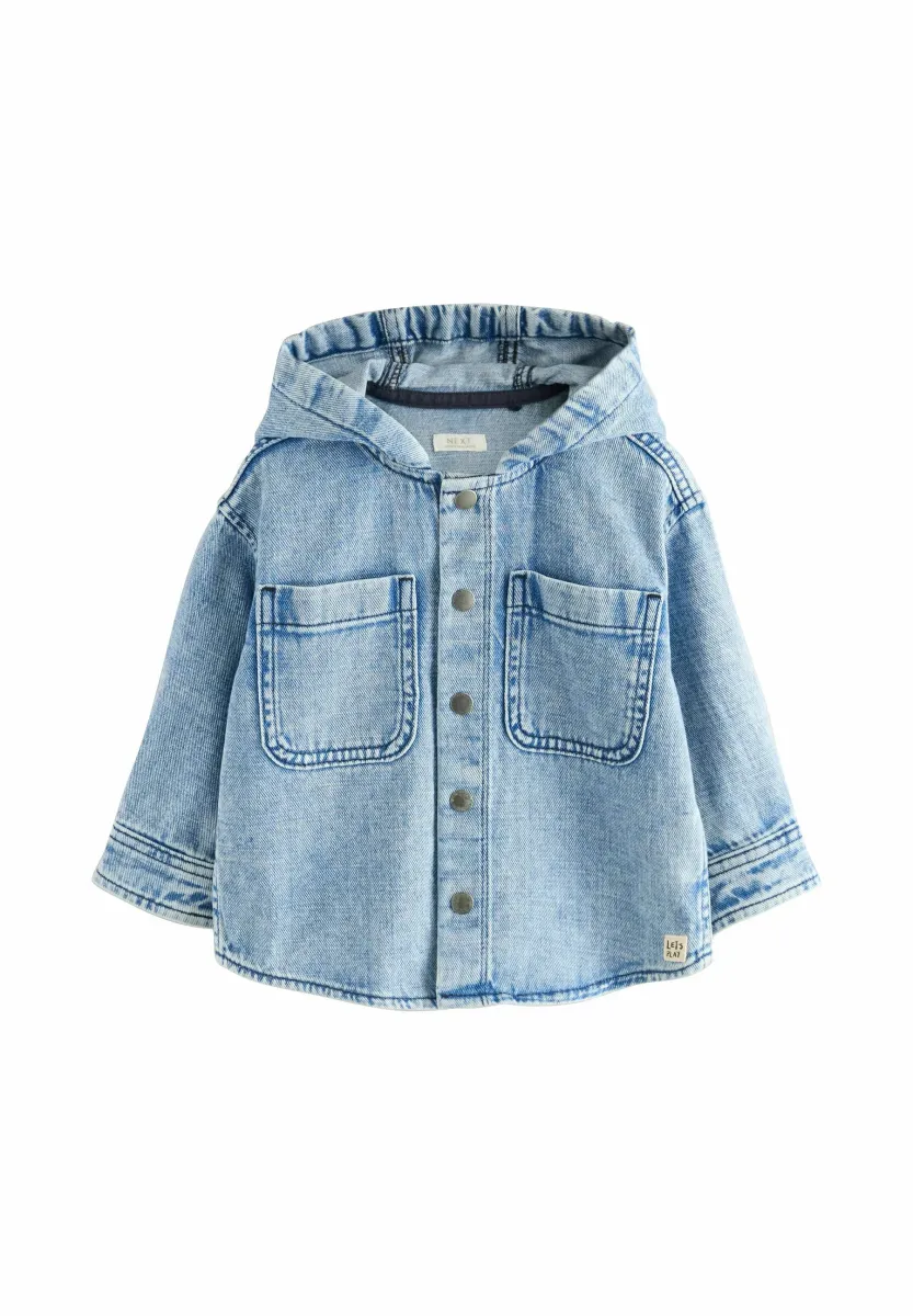 HOODED - Jeansjacke - mid blue