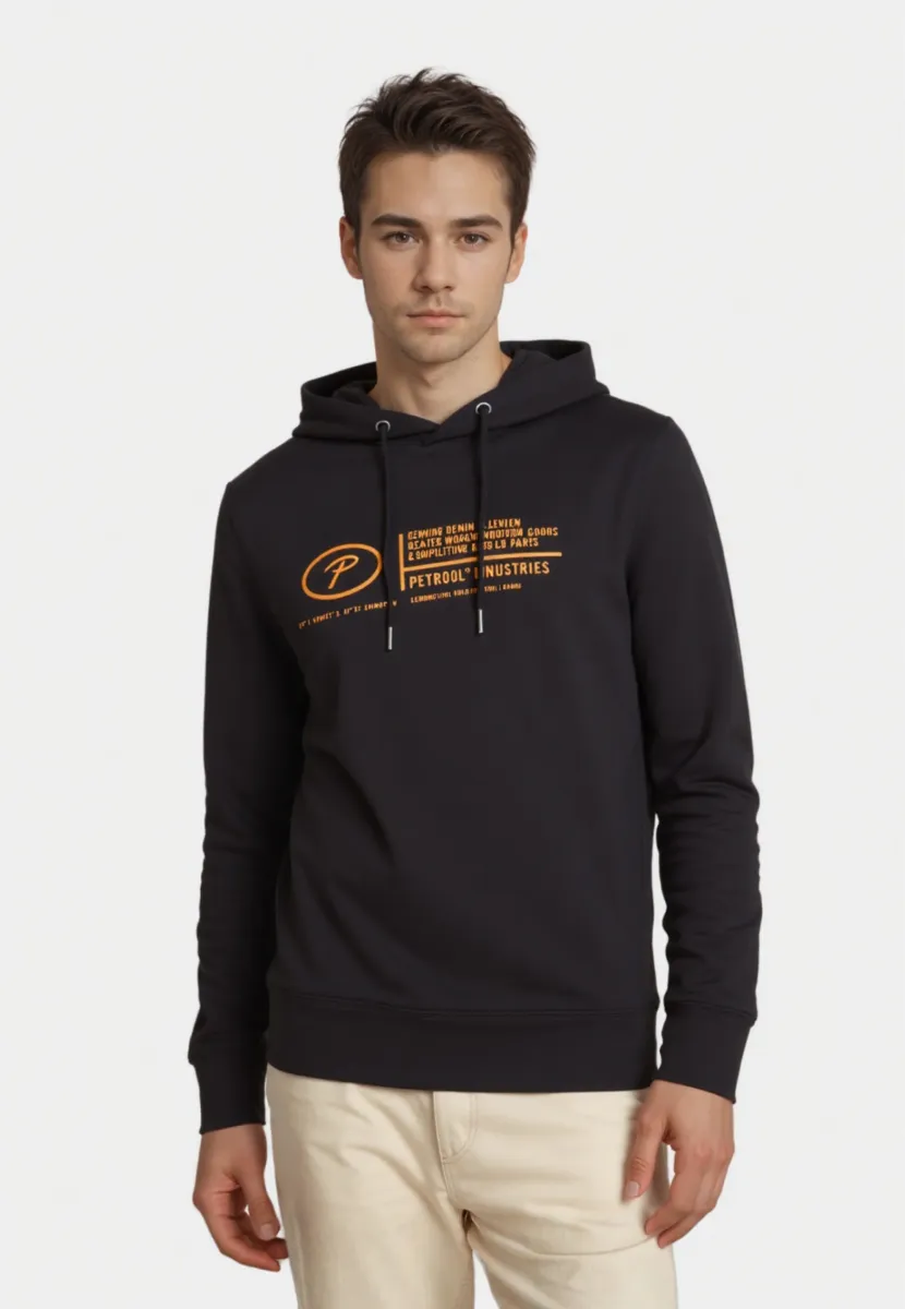 HOODED - Kapuzenpullover - deep black