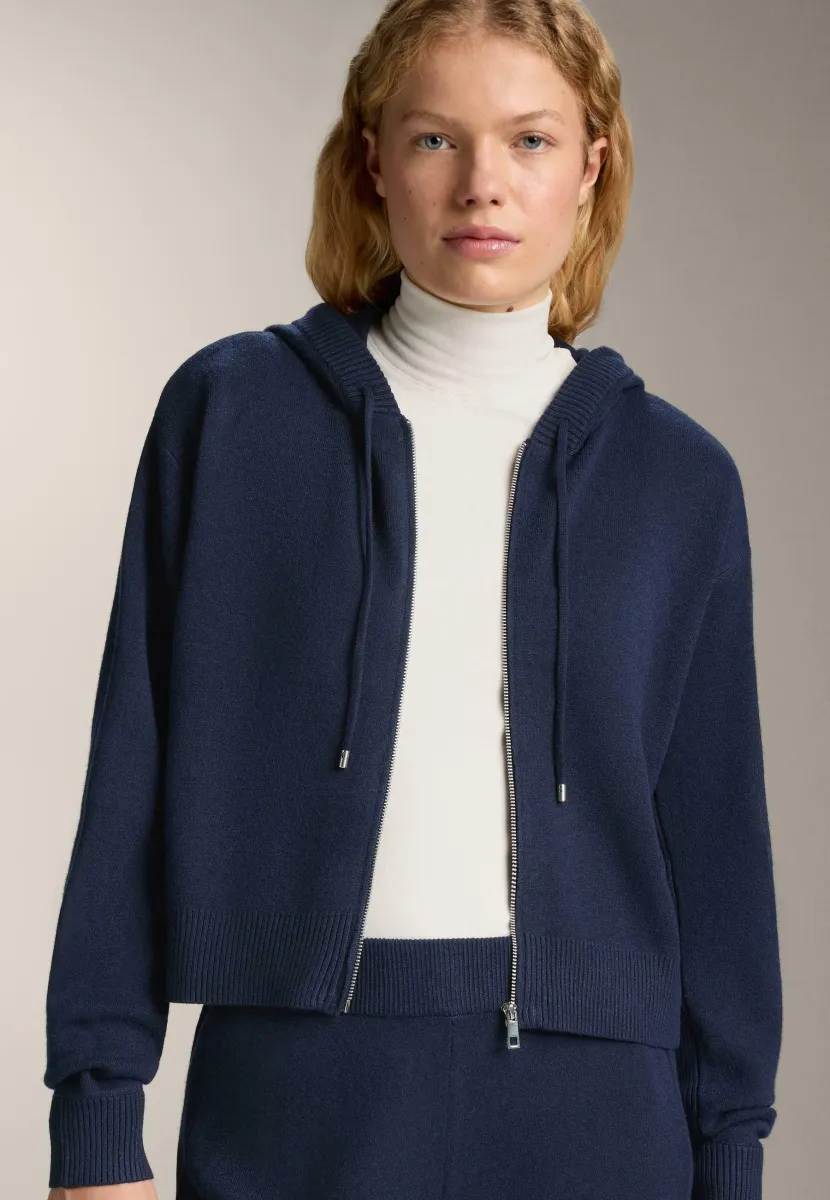 HOODED KNIT - Trainingsjacke - metallic blue