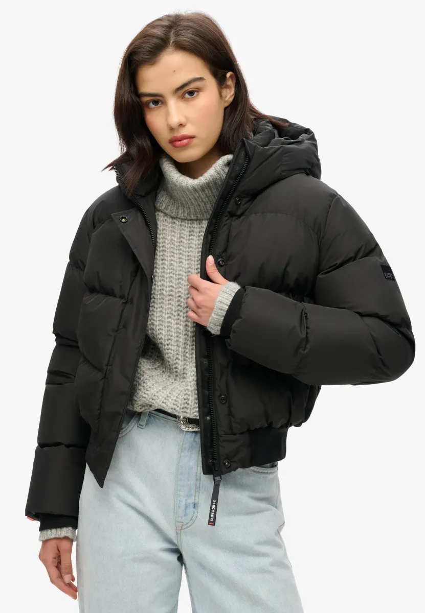 HOODED PUFFER - Winterjacke - black