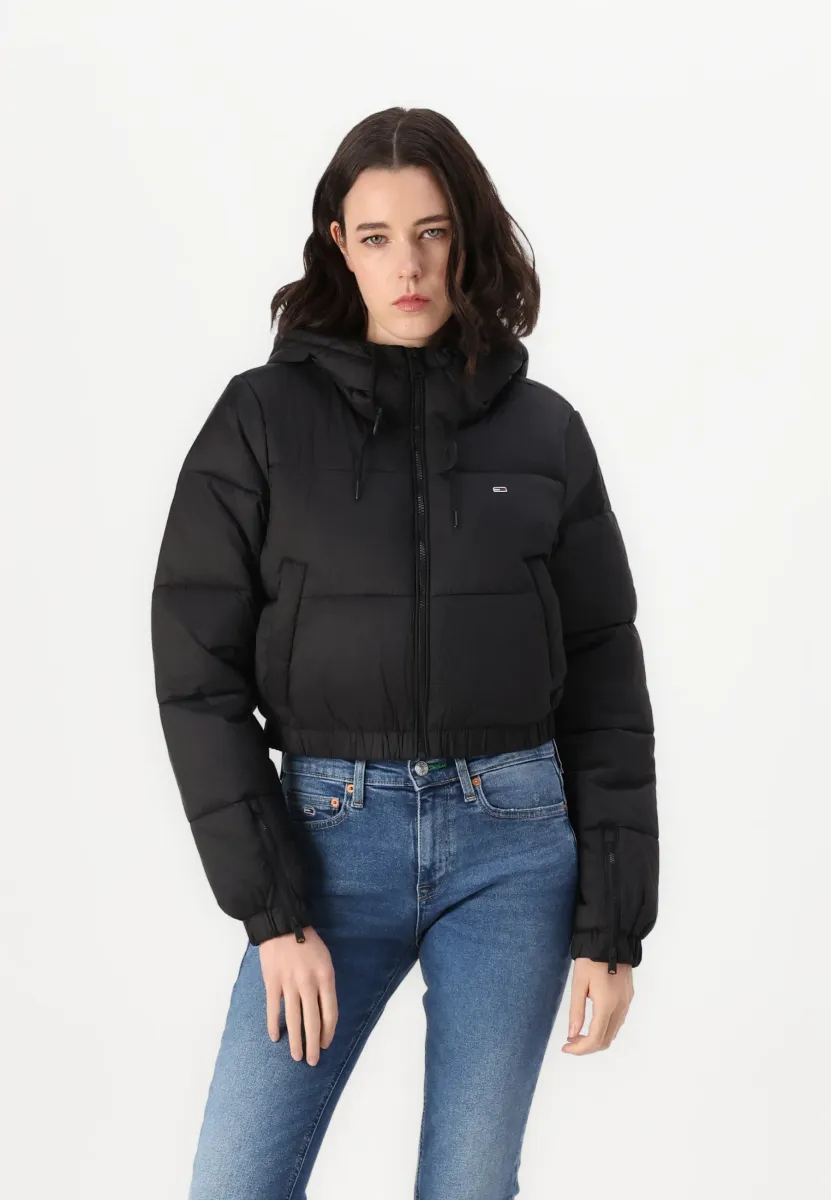 HOODED PUFFER - Winterjacke - black