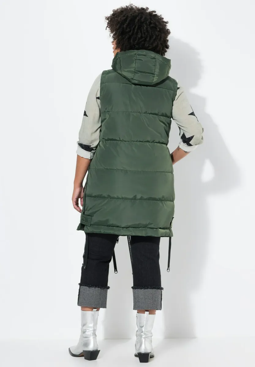 HOODED QUILTED - Weste - dark charcoal gray