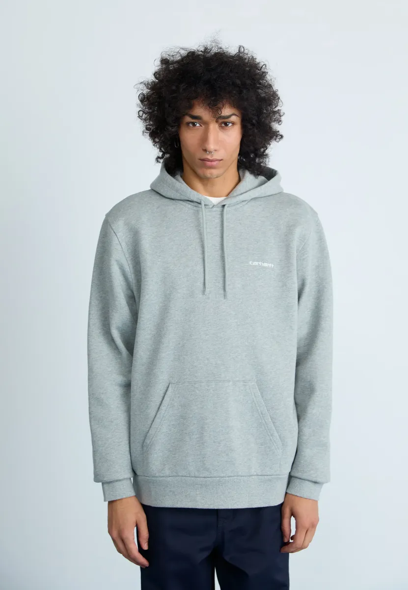 HOODED SCRIPT EMBROIDERY - Kapuzenpullover - grey heather