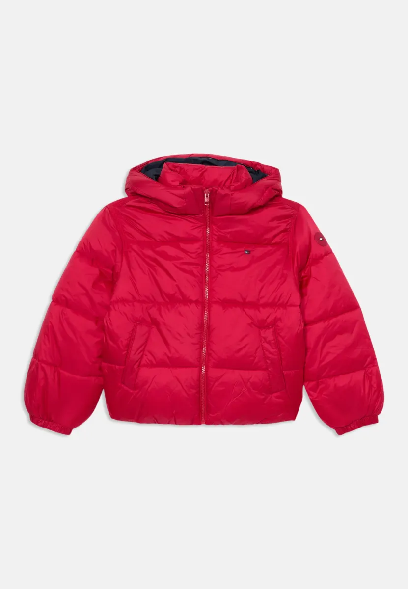 HOODED SHINY PUFFER UNISEX - Winterjacke - ruby rhubarb