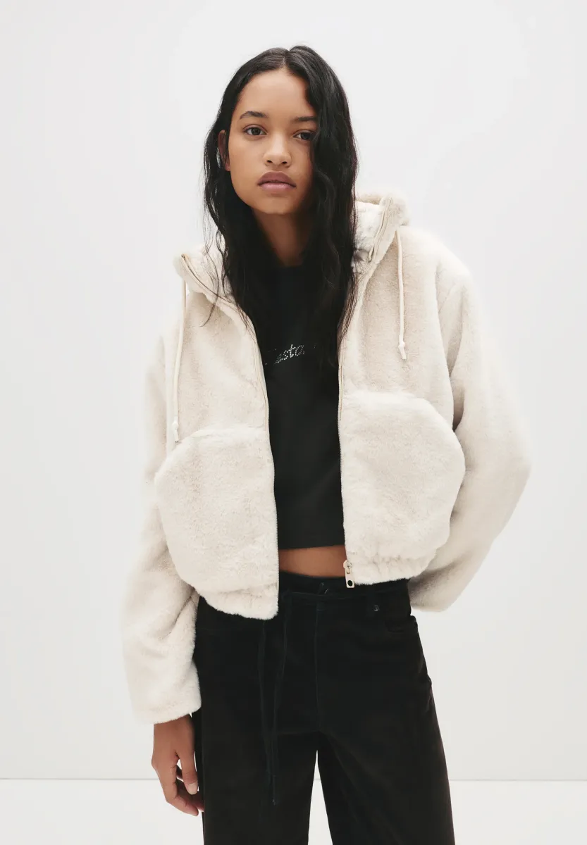 HOODED - Winterjacke - beige