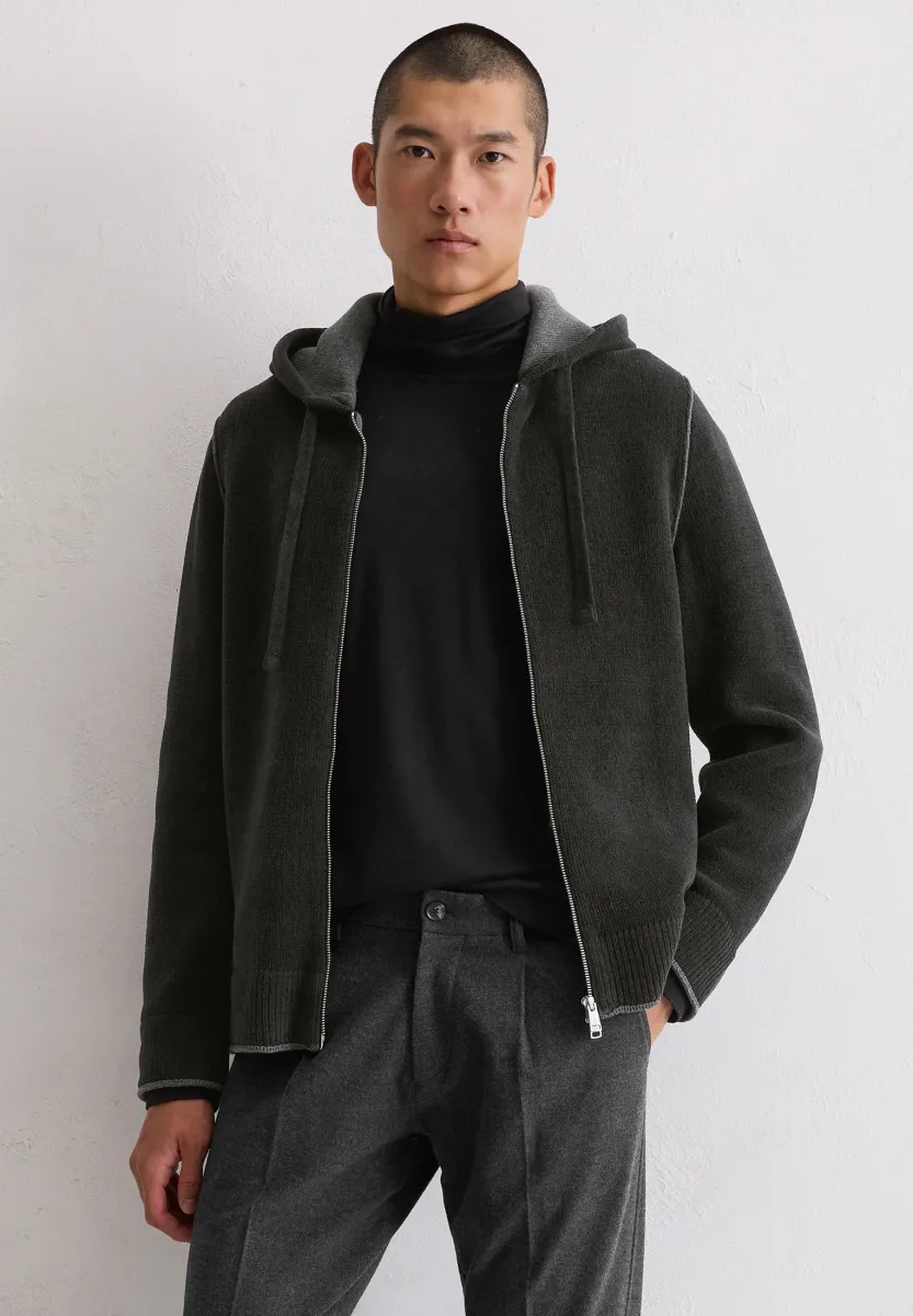 HOODIE REGULAR - Strickjacke - broken graphite