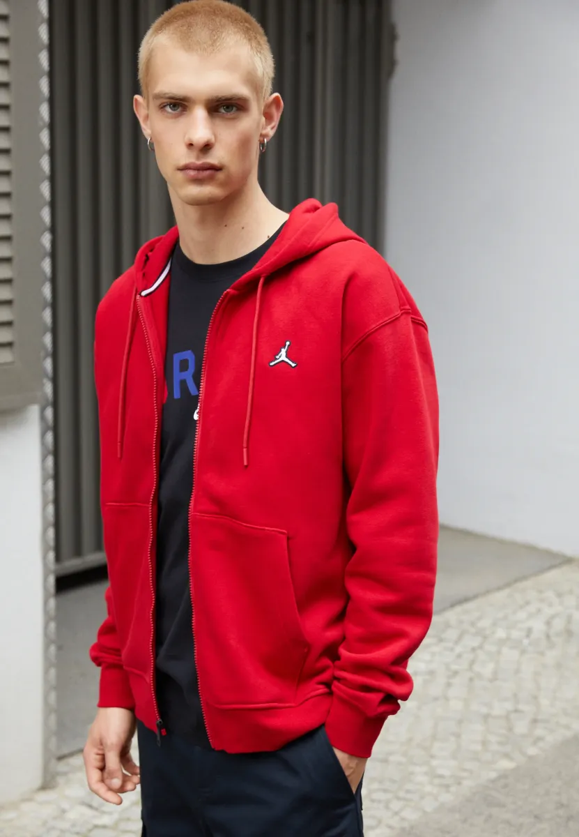 HOODIE - Sweatjacke - gym red/white