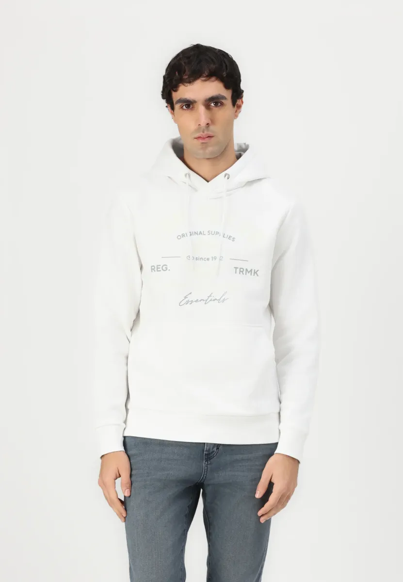 HOODIE WITH PRINT - Sweatshirt - white