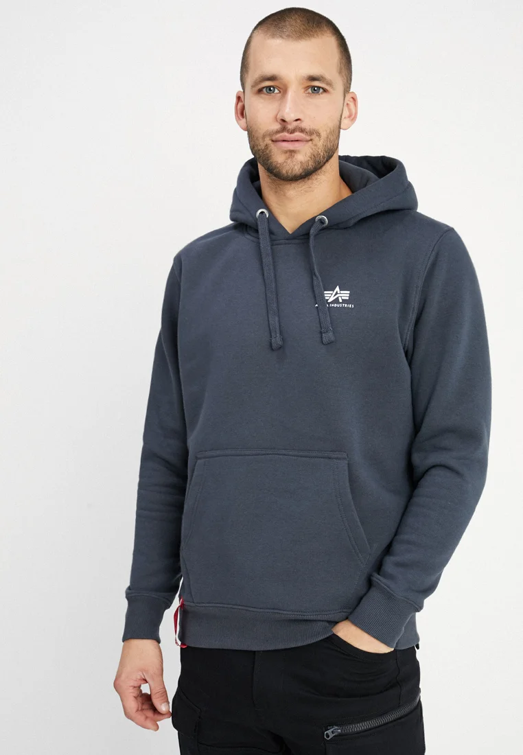 HOODY SMALL LOGO - Kapuzenpullover - grey black