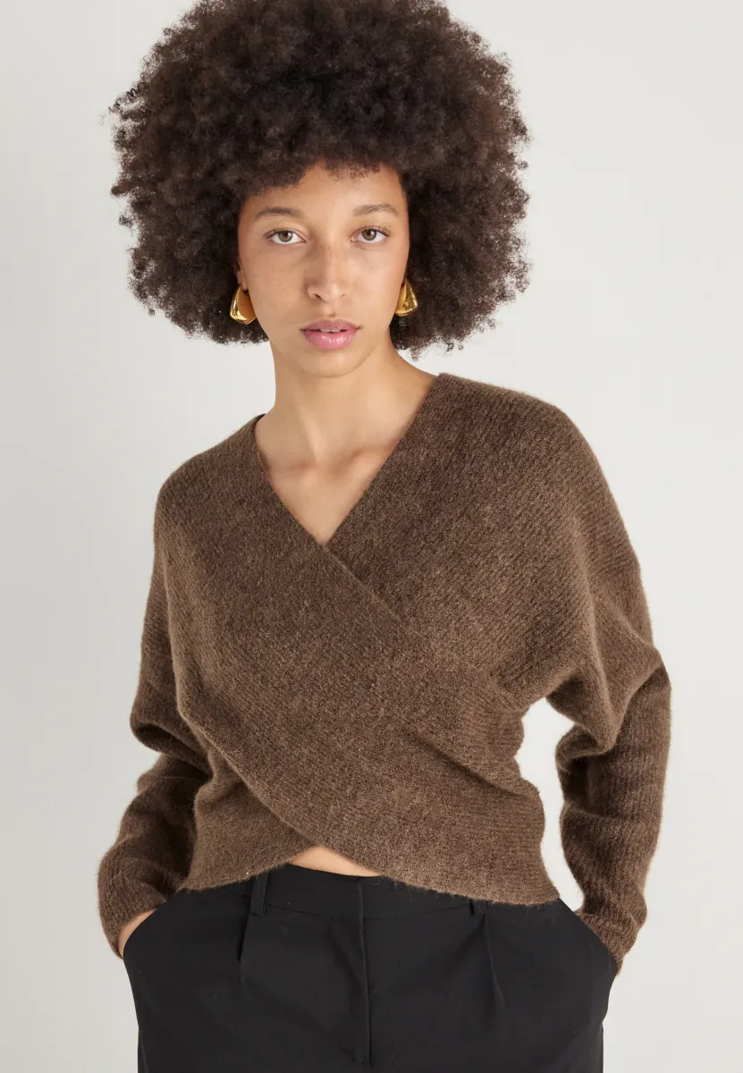 HOPE WRAP - Strickpullover - slate black melange