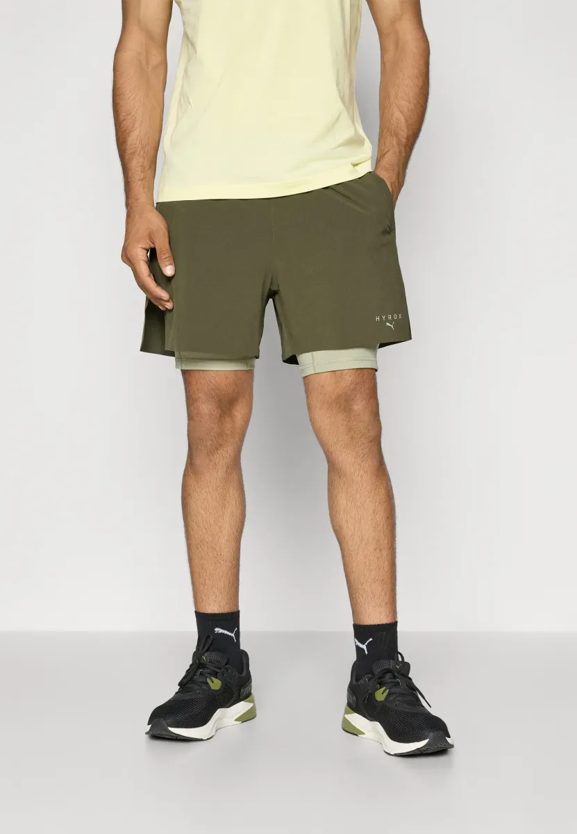HYROX TRAIN SHORT - Kurze Sporthose - dark olive