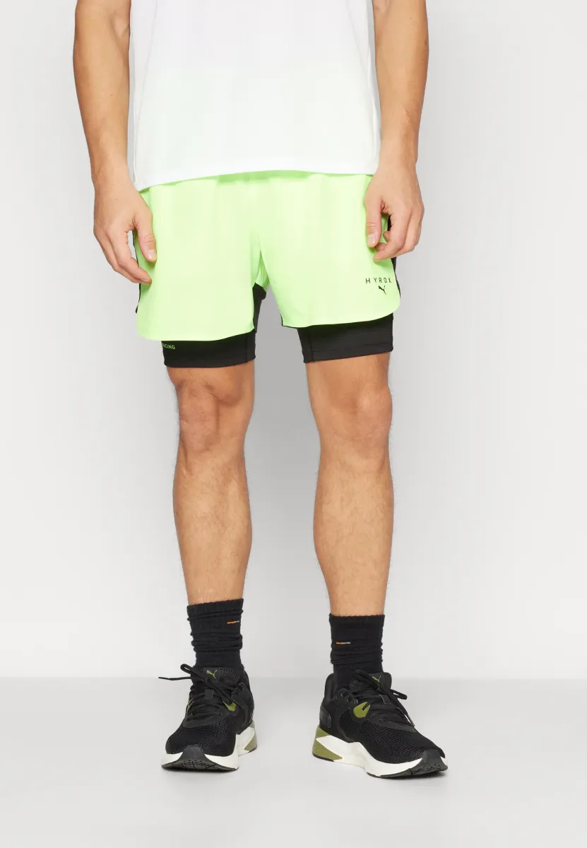 HYROX TRAINING SHORT - 2-in-1 Shorts - green glare