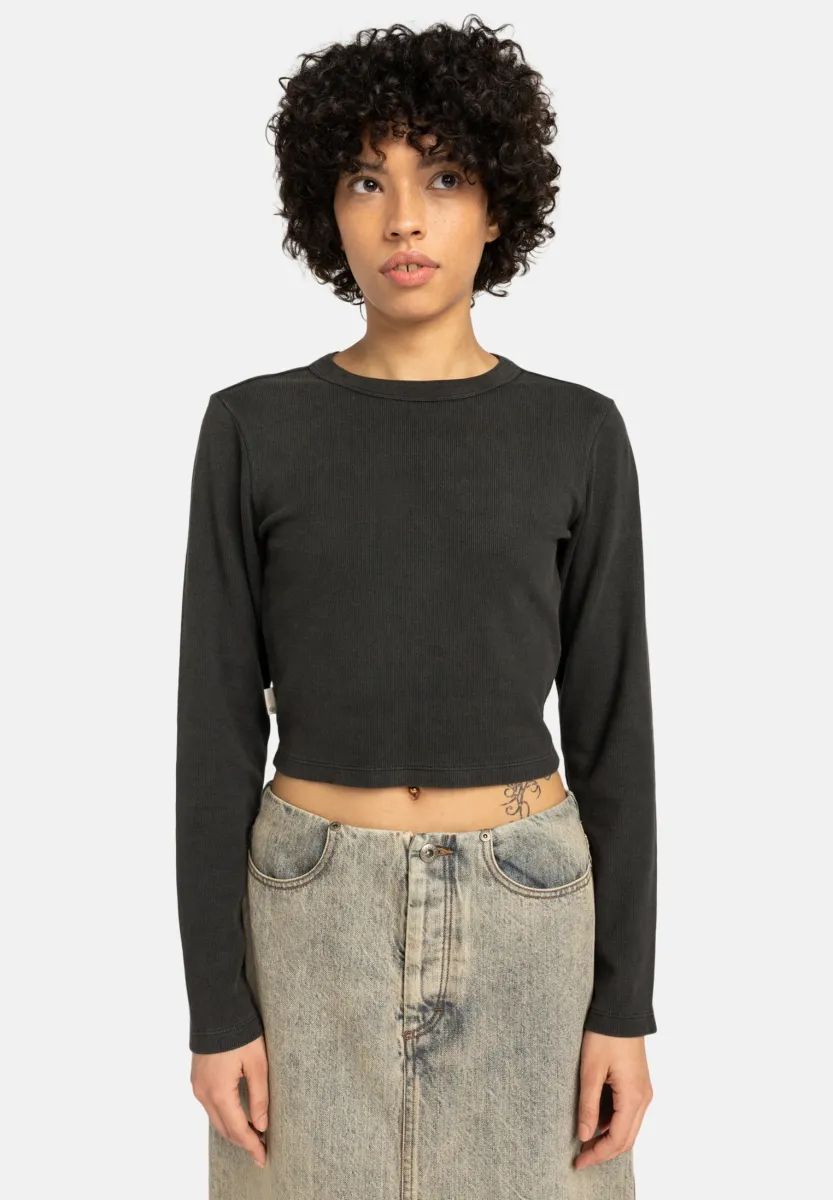 ICON CROP - Langarmshirt - black