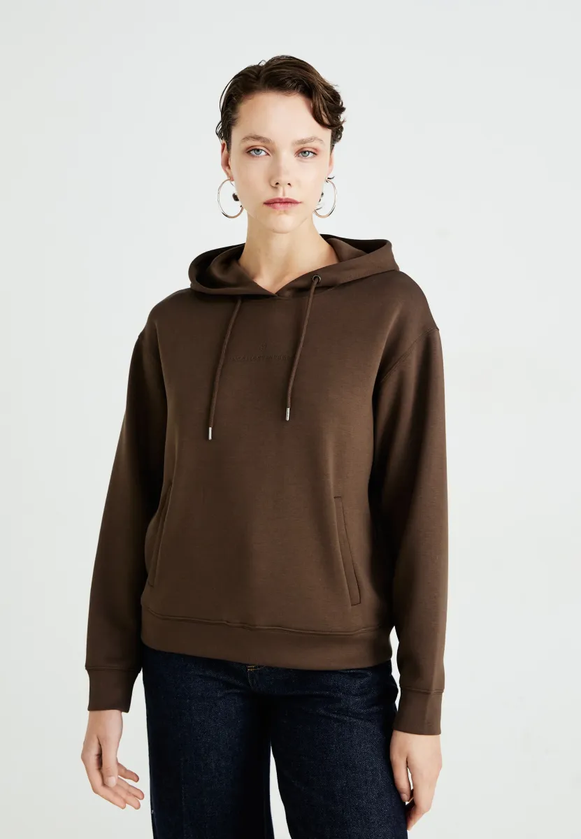 ICON LOGO HOOD - Sweatshirt - brown