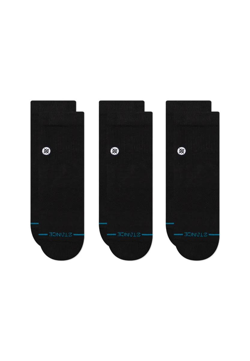 ICON QUARTER UNISEX 3 PACK - Socken - black