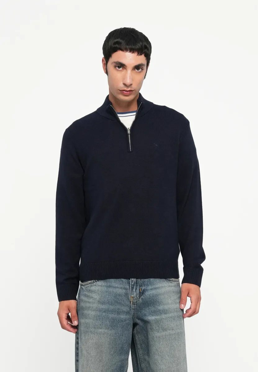 ICON QUARTER ZIP - Strickpullover - dark blue