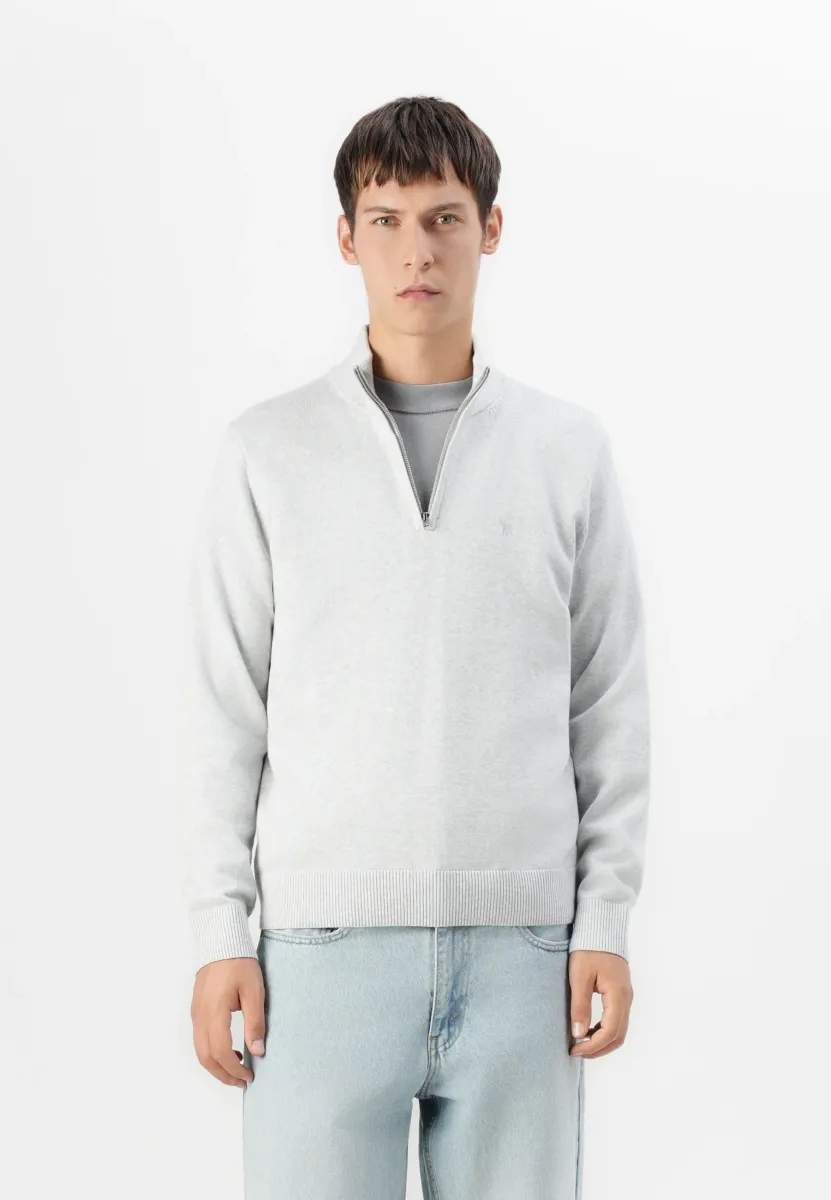 ICON QUARTER ZIP - Strickpullover - grey