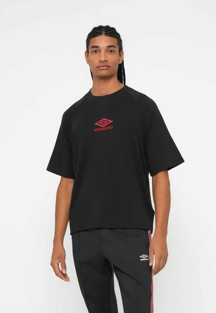 ICONIC BOXY TEE - T-Shirt basic - black/chili pepper