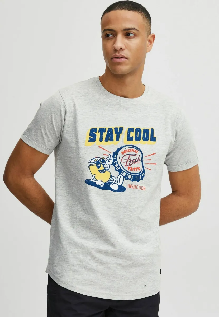 IDDaniel - T-Shirt print - light grey mix