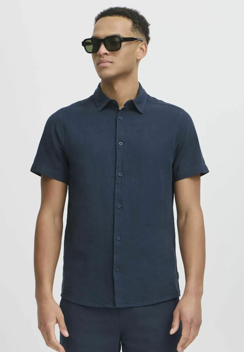 IDMONK LINEN MIX - Hemd - navy