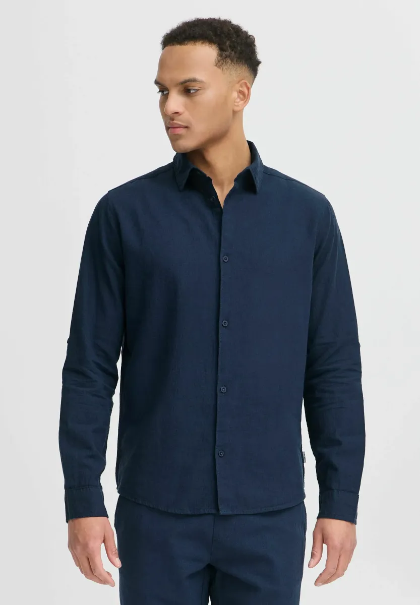 IDMONKO LINEN MIX - Hemd - navy
