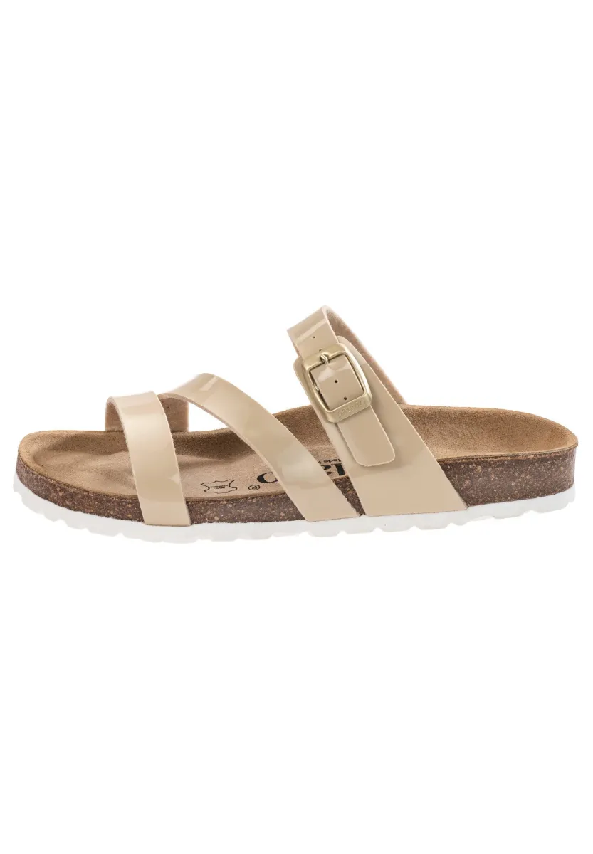 IKARIA - Pantolette flach - beige lack
