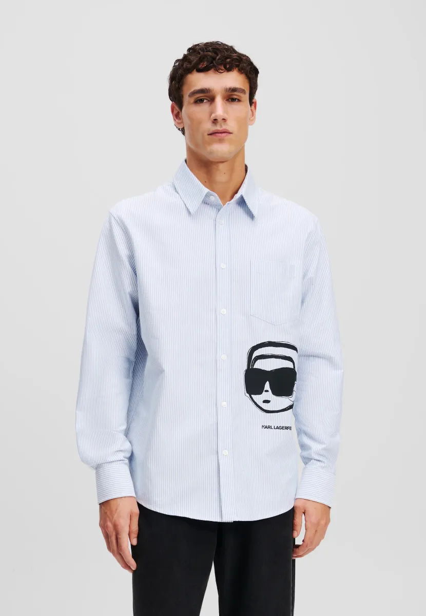 IKON STRIPED - Hemd - white blue stripe