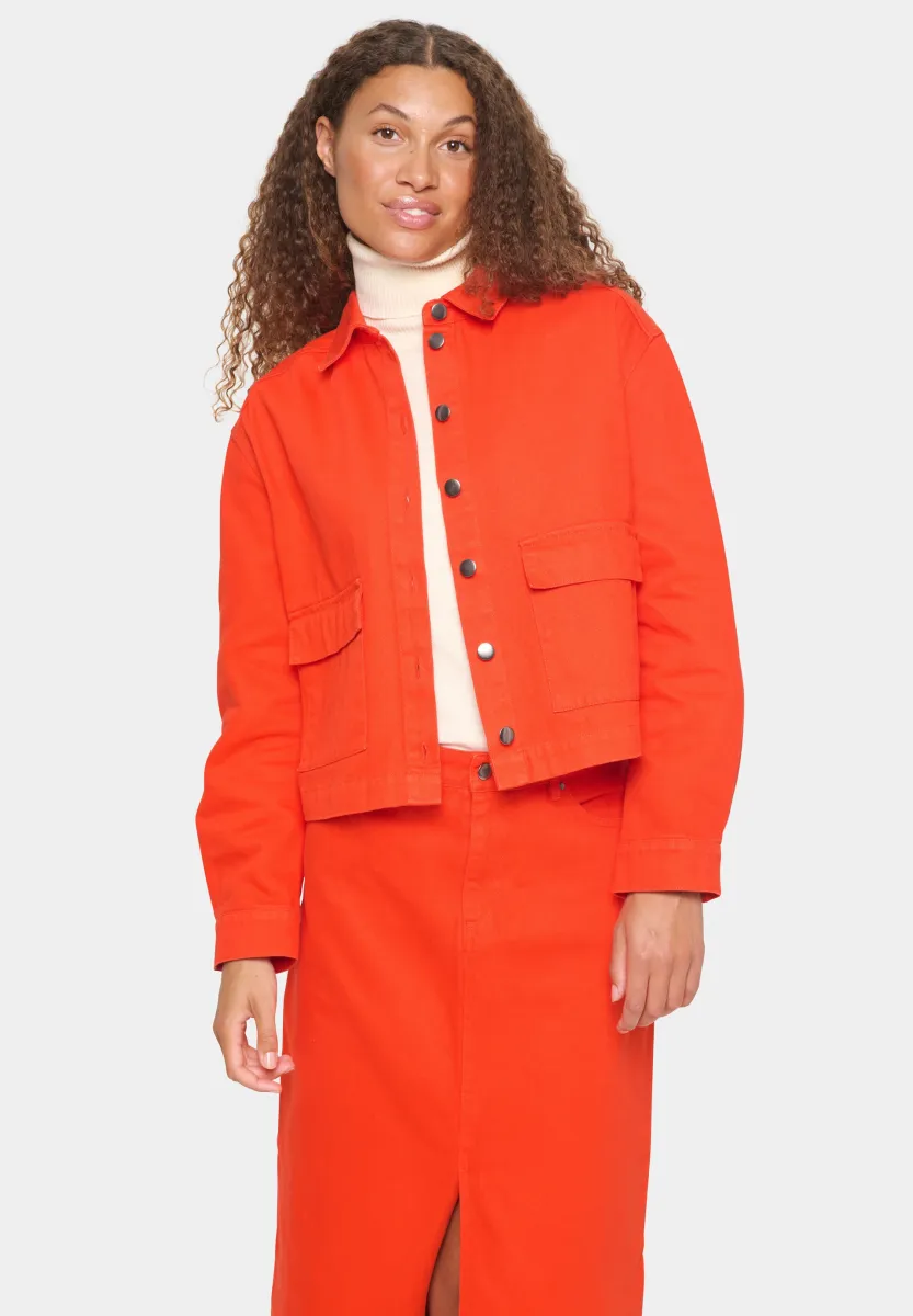 ILUSZ - Jeansjacke - flame scarlet