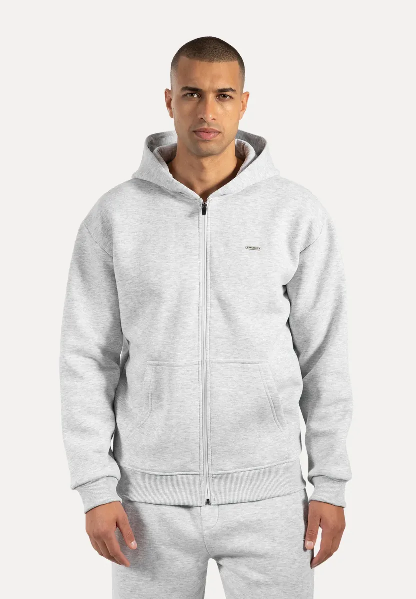 ILYAS BASIC ZIPPER - Sweatjacke - grau melange