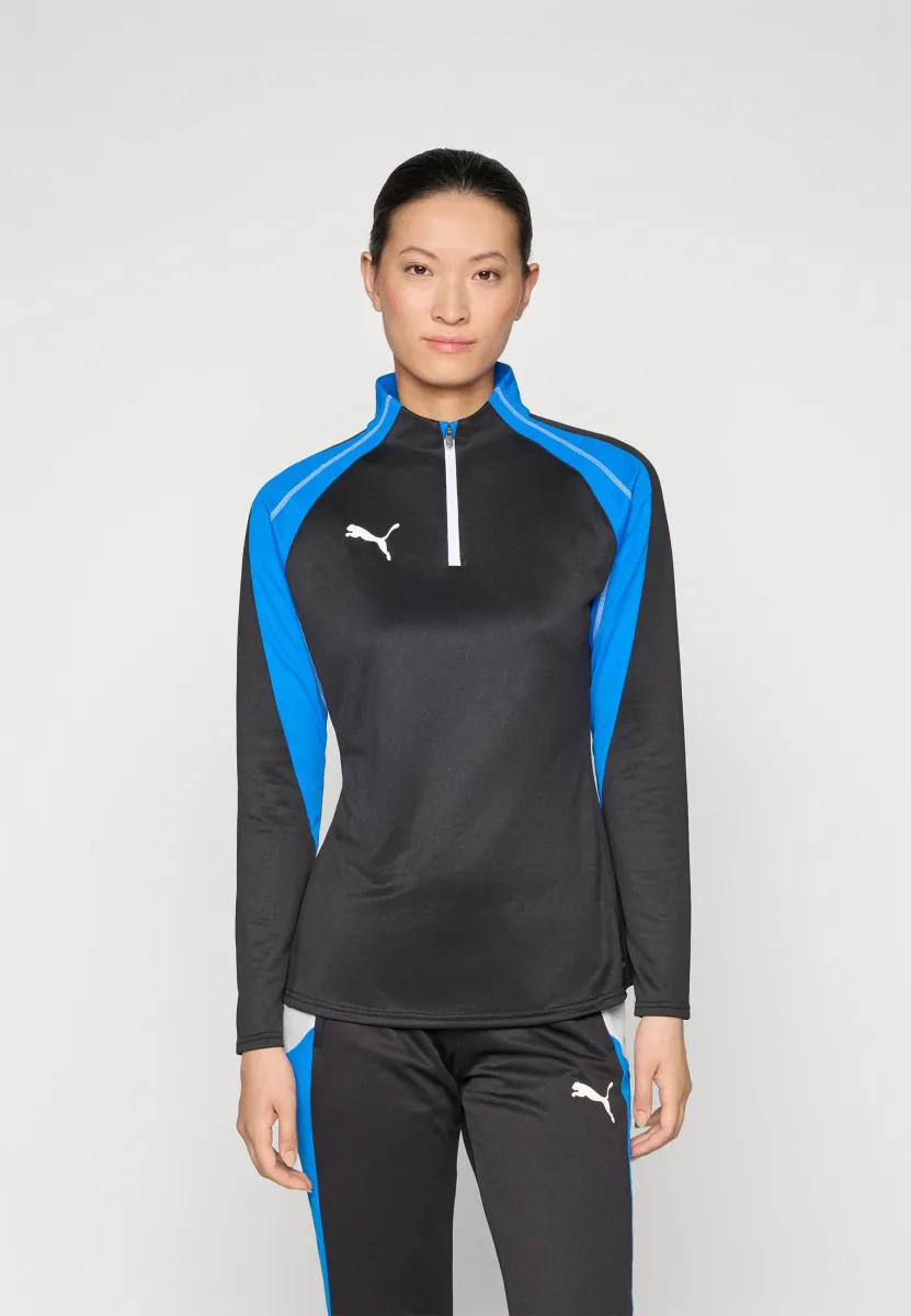 INDIVIDUALBLAZE 1/4 ZIP TOP - Langarmshirt - black/white/racing blue