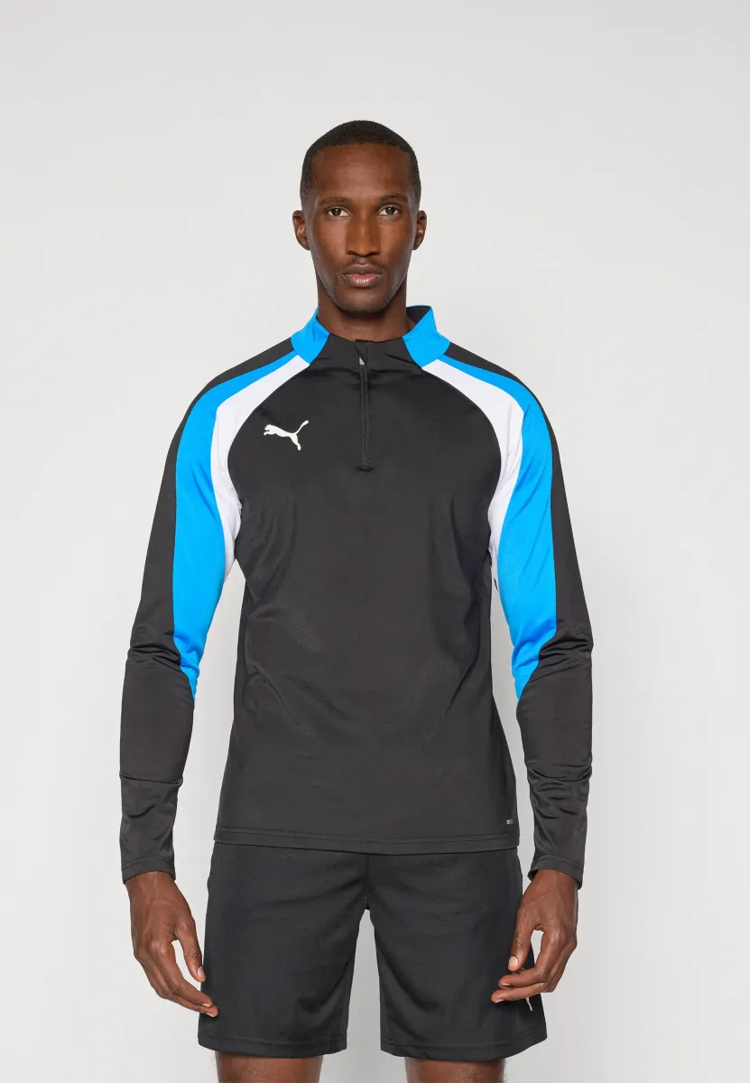 INDIVIDUALLIGA 1/4 ZIP TOP - Langarmshirt - black/white/ultra blue