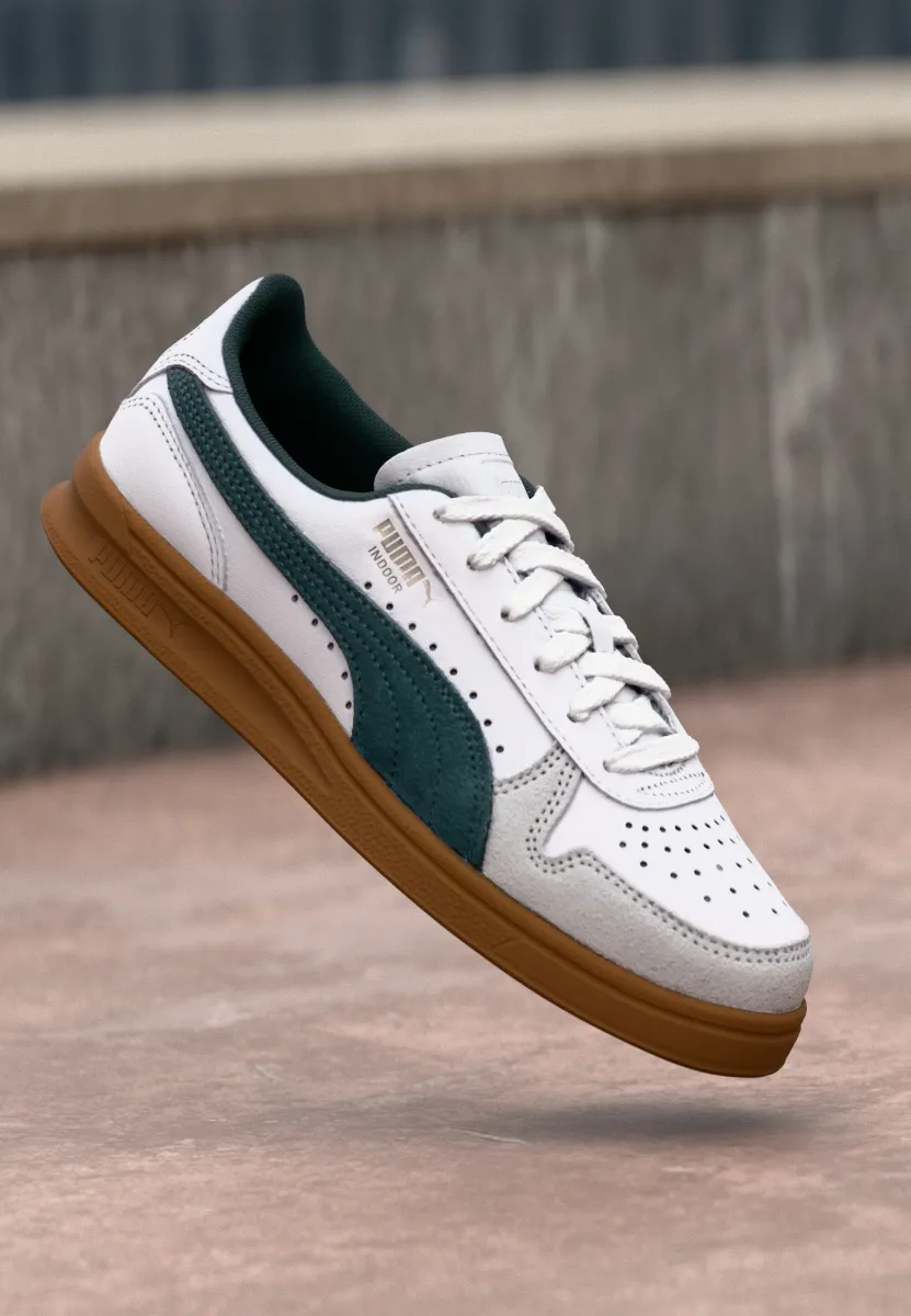INDOOR UNISEX - Sneaker low - white/dark myrtle/gum