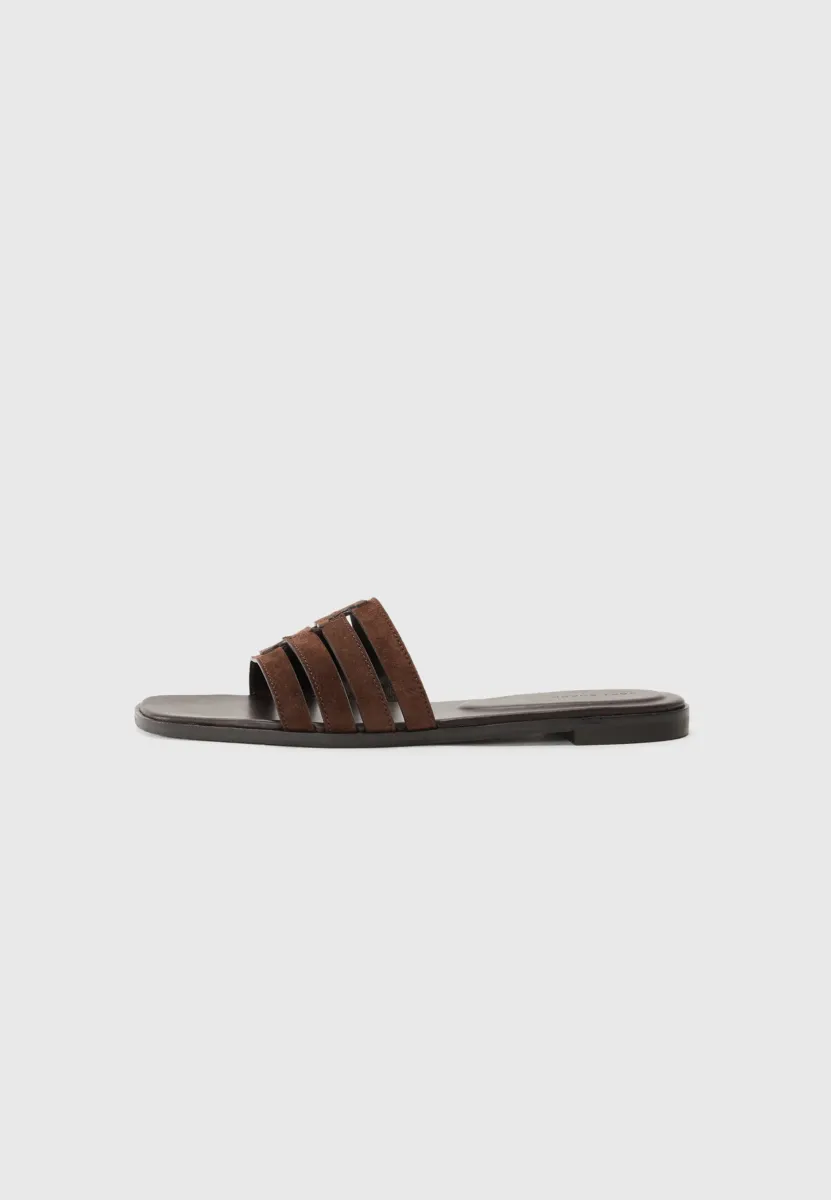 INES CAGE - Riemensandalette - dark cocoa