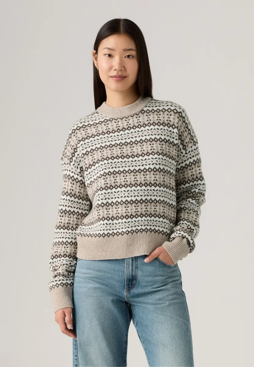 INES  - Strickpullover - mia fairisle v2 c2 taupe heather wool blend