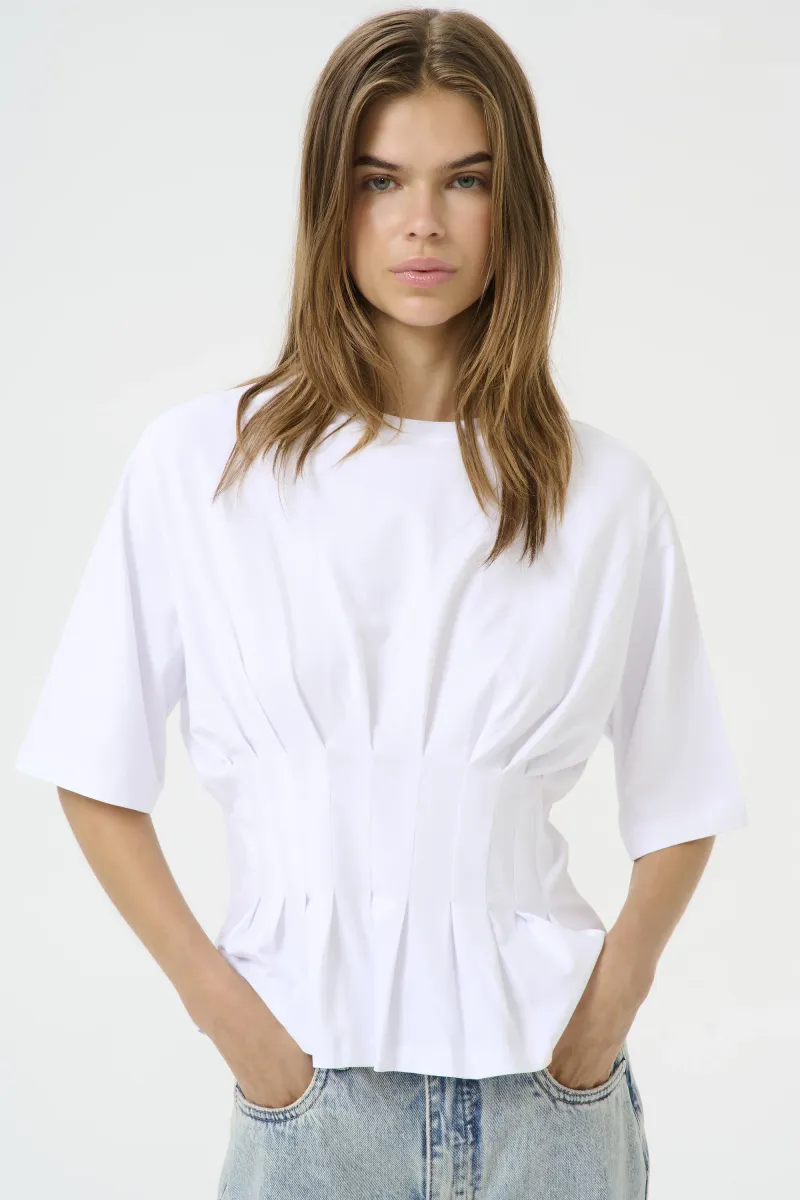 INEZ TEE - Bluse - bright white
