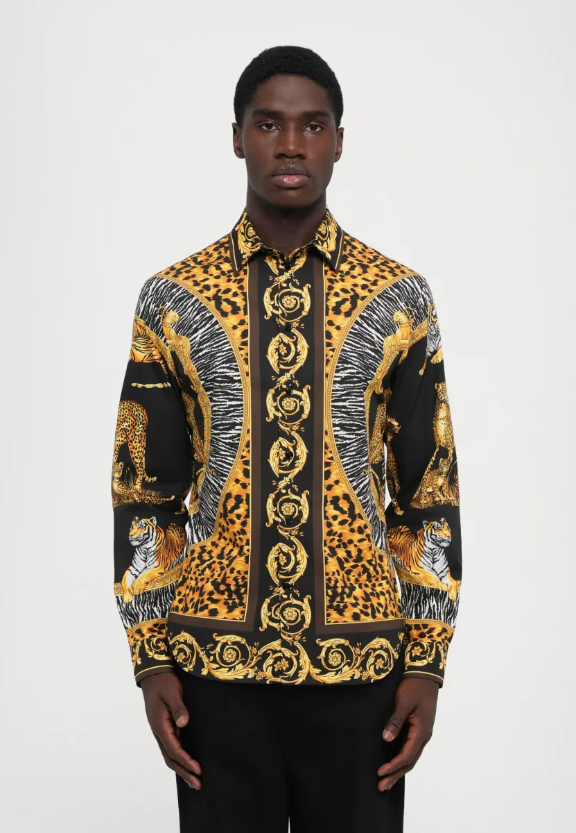 INFORMAL SHIRT WILD CATS PRINT - Hemd - dark anthracite/dark noisette