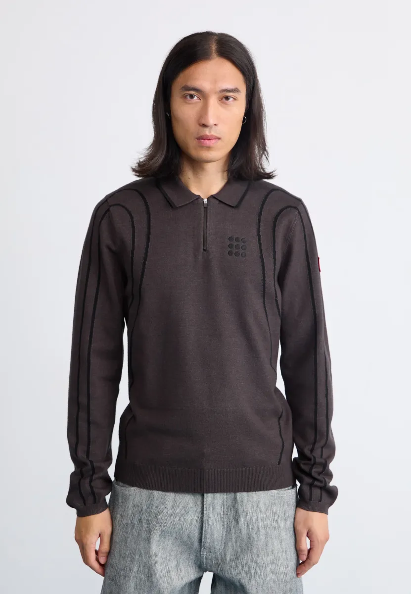 INNERSPACE LONG SLEEVE - Strickpullover - brown melange/black