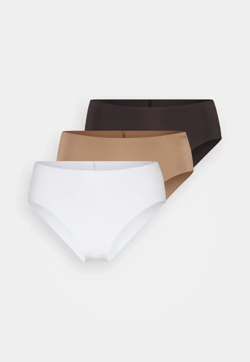 INVISIBLE HIPSTER 3 PACK - Slip - dark brown/nude/white