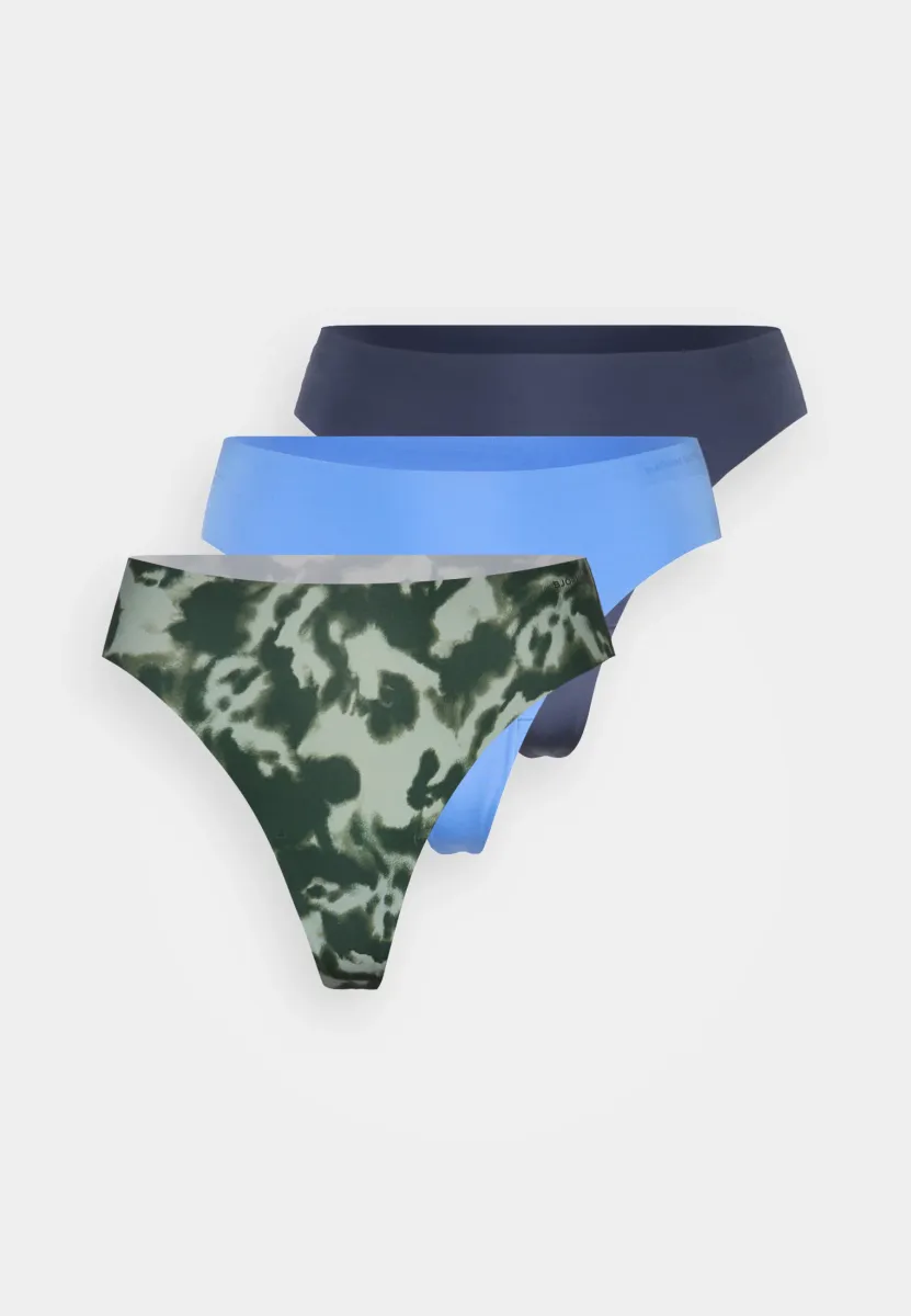 INVISIBLE THONG 3 PACK - String - blue-grey/olive/blue