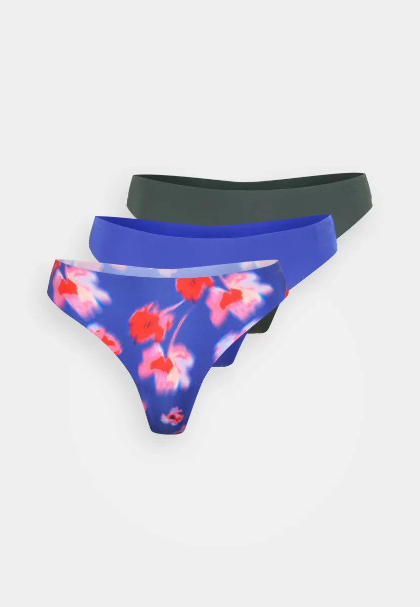 INVISIBLE THONG 3 PACK - String - blue/olive/multi-coloured