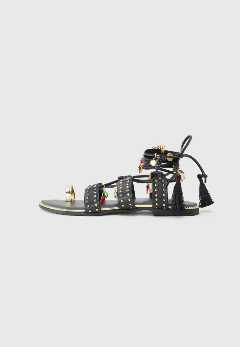 IONE - Schaftsandale - black