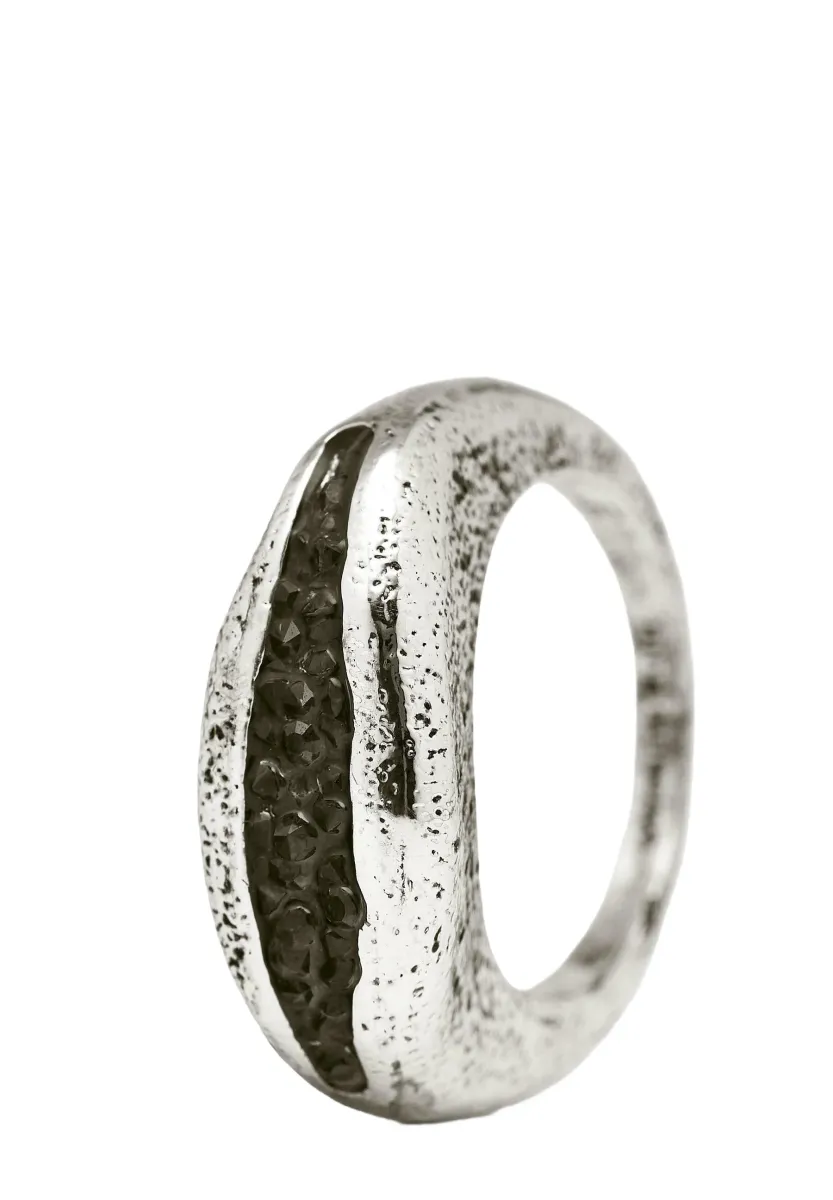 IRREGULAR RHINESTONE - Ring - silver-coloured