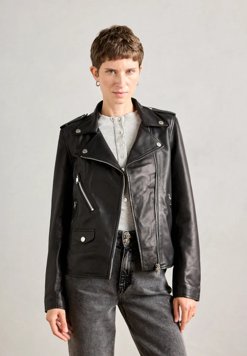 JACKET - Lederjacke - black